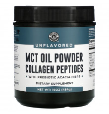 Left Coast Performance, MCT Oil Powder Collagen Peptides with Prebiotic Acacia Fibre, Unflavored, 16 oz (454 g)