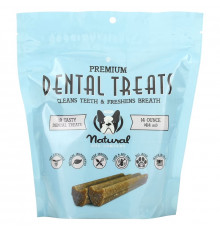 Natural Dog Company, Dental Treats, очищает зубы и освежает дыхание, 18 вкусных лакомств для зубов, 414 мл (14 унций)