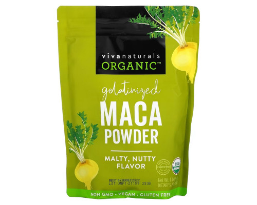 Viva Naturals, Organic Gelatinized Maca Powder, 1 lb (454 g) Viva Naturals, Organic Gelatinized Maca Powder, 1 lb (454 g)