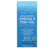 Viva Naturals, Omega-3 Fish Oil, Triple Strength , 90 Softgels