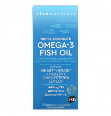 Viva Naturals, Omega-3 Fish Oil, Triple Strength , 90 Softgels