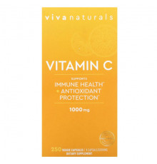 Витамин C Viva Naturals, Витамин C, 1000 мг, 250 растительных капсул
