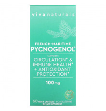 Антиоксиданты Viva Naturals, French-Maritime Pycnogenol`` 60 растительных капсул