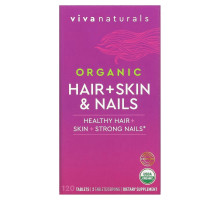 Viva Naturals, Organic Hair + Skin & Nails, 120 Tablets