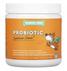 Wonder Paws, Probiotic, Superhero Chews For Dogs, All Ages, Duck, 90 Soft Chews
