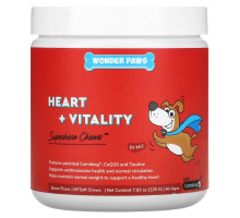 Wonder Paws, Superhero Chews, Heart + Vitality, для собак, для всех возрастов, бекон, 90 мягких жевательных таблеток