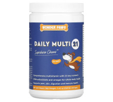 Wonder Paws, Daily Multi 21, Superhero Chews for Dogs, All Ages, 60 Soft Chews, 7.41 oz (210 g)
