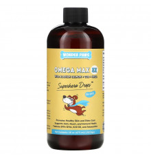 Wonder Paws, Superhero Drops, капли для собак, Omega Max 3X, дикий аляскинский лосось, треска и криль, для всех возрастов, 473 мл (16 унций)