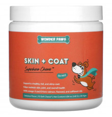 Wonder Paws, Super Chews For Dogs, Skin + Coat, All Ages, 70 Soft Chews, 4.94 oz (140 g)