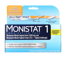 Monistat, 1-Day Treatment Combination Pack, Day or Night Ovule, Maximum Strength, 1 Ovule Insert, 2.6 g + 0.32 oz (9 g) Tube