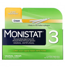 Monistat, 3-Day Treatment Cream, 3 Prefilled Applicators, 0.18 oz (5 g) Each