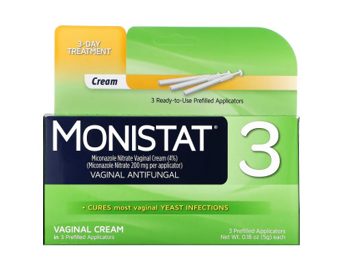 Monistat, 3-Day Treatment Cream, 3 Prefilled Applicators, 0.18 oz (5 g) Each Monistat, 3-Day Treatment Cream, 3 Prefilled Applicators, 0.18 oz (5 g) Each