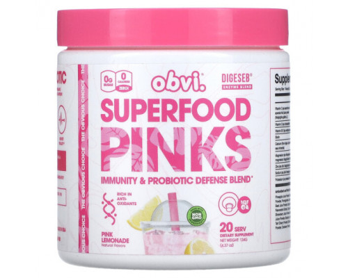 Пребиотики и пробиотики Superfood Pinks, Pink Lemonade, 4.37 oz (124 g) Пребиотики и пробиотики Superfood Pinks, Pink Lemonade, 4.37 oz (124 g)