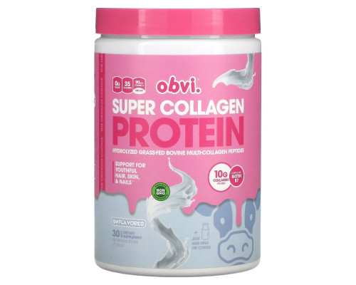 Obvi, Super Collagen Protein, без добавок, 337,5 г (11,90 унции) Obvi, Super Collagen Protein, без добавок, 337,5 г (11,90 унции)