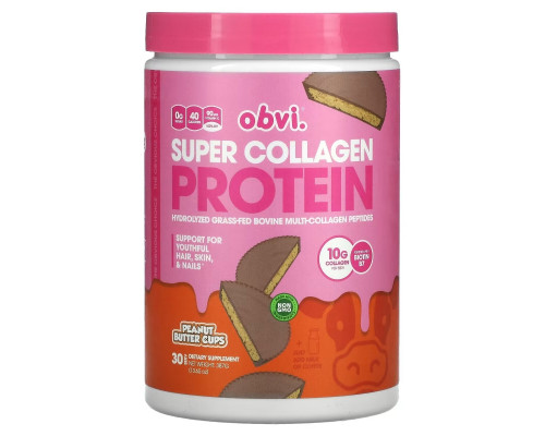 Obvi, Super Collagen Protein, Peanut Butter Cups, 13.65 oz (387 g) Obvi, Super Collagen Protein, Peanut Butter Cups, 13.65 oz (387 g)