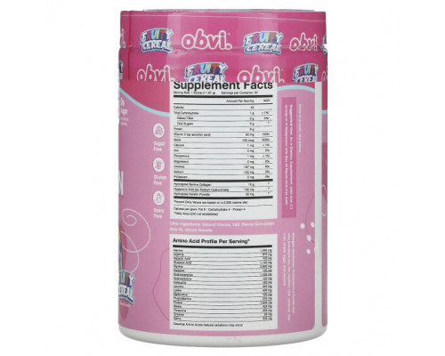 Для мышц и суставов Obvi, More Than Collagen, All-In-One Beauty Nutrition Powder, Fruity Cereal, 12.56 oz (356 g)