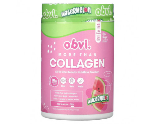 Для мышц и суставов Obvi, More Than Collagen, Watermelon, 10.93 oz (310 g) Для мышц и суставов Obvi, More Than Collagen, Watermelon, 10.93 oz (310 g)