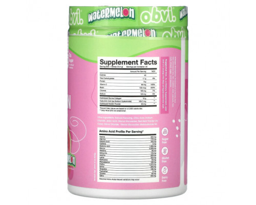 Для мышц и суставов Obvi, More Than Collagen, Watermelon, 10.93 oz (310 g) Для мышц и суставов Obvi, More Than Collagen, Watermelon, 10.93 oz (310 g)