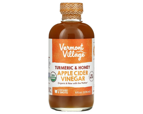 Vermont Village, Apple Cider Vinegar, Turmeric & Honey, 8 fl oz (236 ml) Vermont Village, Apple Cider Vinegar, Turmeric & Honey, 8 fl oz (236 ml)