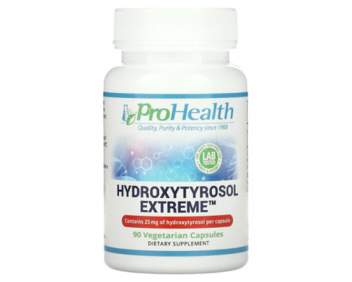 Зелень и зеленые овощи ProHealth Longevity, Hydroxytyrosol Extreme, 25 мг, 90 вегетарианских капсул Зелень и зеленые овощи ProHealth Longevity, Hydroxytyrosol Extreme, 25 мг, 90 вегетарианских капсул