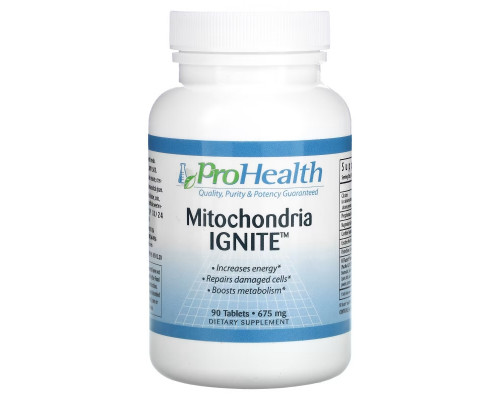 ProHealth Longevity, Mitochondria Ignite, 675 mg, 90 Tablets ProHealth Longevity, Mitochondria Ignite, 675 mg, 90 Tablets