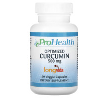ProHealth Longevity, Optimized Curcumin, 500 mg, 60 Veggie Capsules