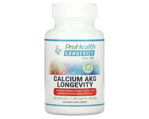 ProHealth Longevity, Calcium AKG Longevity, 1000 мг, 60 капсул ProHealth Longevity, Calcium AKG Longevity, 1000 мг, 60 капсул