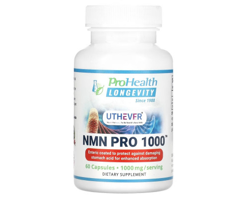 ProHealth Longevity, Uthever, NMN Pro 1000, 500 mg, 60 Capsules ProHealth Longevity, Uthever, NMN Pro 1000, 500 mg, 60 Capsules