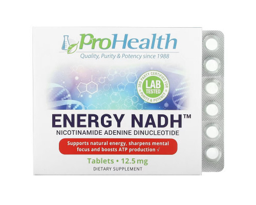ProHealth Longevity, Energy NADH, 12.5 mg, 90 Tablets ProHealth Longevity, Energy NADH, 12.5 mg, 90 Tablets