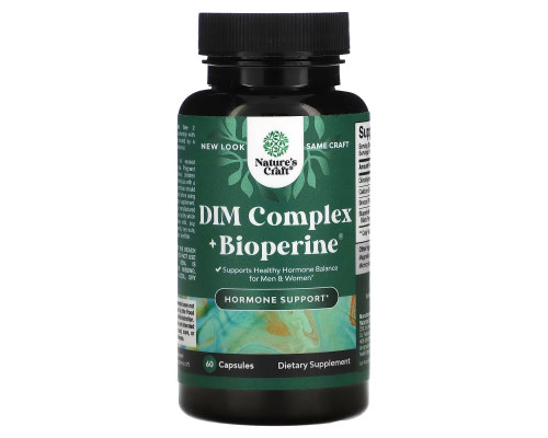 Natures Craft, DIM, Complex + Bioperine, 60 Capsules Natures Craft, DIM, Complex + Bioperine, 60 Capsules