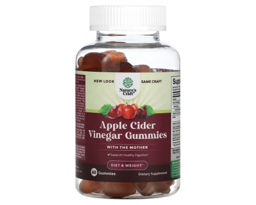 Natures Craft, Apple Cider Vinegar Gummies with the Mother, 60 Gummies Natures Craft, Apple Cider Vinegar Gummies with the Mother, 60 Gummies
