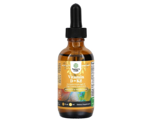 Natures Craft, Vitamin D + K2, 2 fl oz (60 ml) Natures Craft, Vitamin D + K2, 2 fl oz (60 ml)