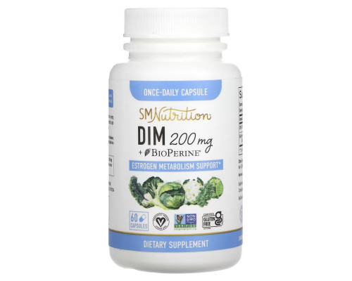 SMNutrition, DIM + BioPerine, 200 mg , 60 Capsules SMNutrition, DIM + BioPerine, 200 mg , 60 Capsules