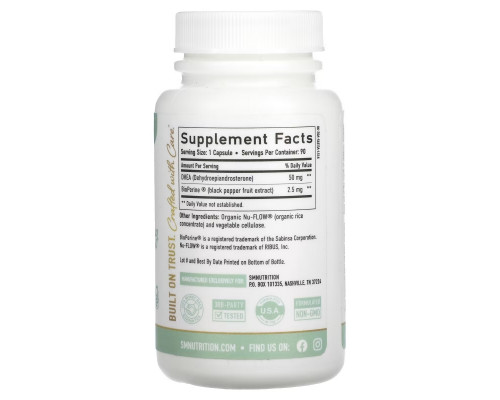 SMNutrition, DHEA with Bioperine , 50 mg , 90 Capsules SMNutrition, DHEA with Bioperine , 50 mg , 90 Capsules