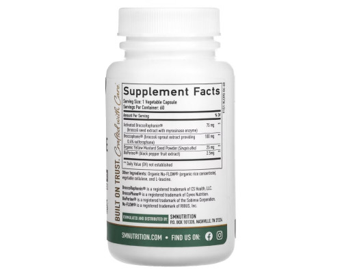 SMNutrition, Activated Sulforaphane Complex with Myrosinase & Mustard Seed , 60 Capsules