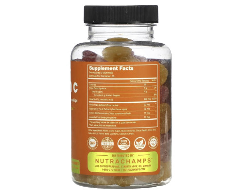 NutraChamps, Vitamin C, Natural Orange & Cherry, 60 Vegan Gummies NutraChamps, Vitamin C, Natural Orange & Cherry, 60 Vegan Gummies
