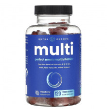 Мужское здоровье NutraChamps, Multi, идеальный мультивитамин для мужчин с малиной, 120 жевательных таблеток