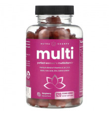 Женское здоровье NutraChamps, Multi, идеальный мультивитамин для женщин, малина, 120 жевательных таблеток