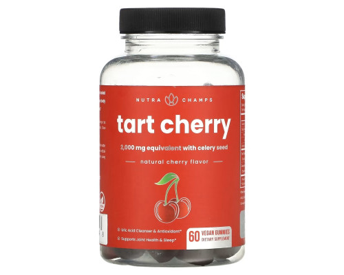 NutraChamps, Tart Cherry, Natural Cherry, 60 Vegan Gummies NutraChamps, Tart Cherry, Natural Cherry, 60 Vegan Gummies