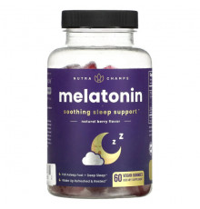 БАДы NutraChamps, Мелатонин, натуральные ягоды, 60 веганских жевательных таблеток