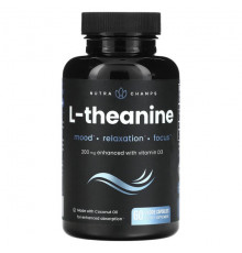 Аминокислоты NutraChamps, L-теанин, 200 мг, 60 растительных капсул