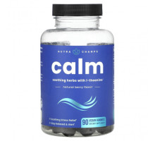 Для нервной системы NutraChamps, Calm, успокаивающие травы с L-теанином, натуральные ягоды, 90 веганских жевательных таблеток
