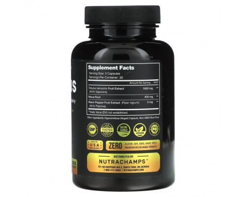 Мужское здоровье NutraChamps, Tribulus, Extra Strength, 666 мг, 90 растительных капсул Мужское здоровье NutraChamps, Tribulus, Extra Strength, 666 мг, 90 растительных капсул