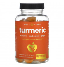 NutraChamps, Turmeric, Natural Tropical Fruit, 60 Vegan Gummies