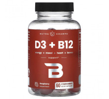 Витамин D NutraChamps, D3 + B12, Raspberry, 60 Vitamin Gummies