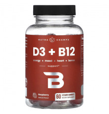 Витамин D NutraChamps, D3 + B12, Raspberry, 60 Vitamin Gummies