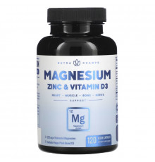 NutraChamps, Magnesium, Zinc & Vitamin D3, 120 Veggie Capsules
