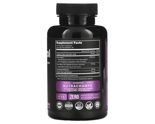 NutraChamps, Resveratrol, 60 Veggie Capsules NutraChamps, Resveratrol, 60 Veggie Capsules