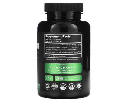 Растительные экстракты и настойки NutraChamps, родиола, 120 растительных капсул Растительные экстракты и настойки NutraChamps, родиола, 120 растительных капсул