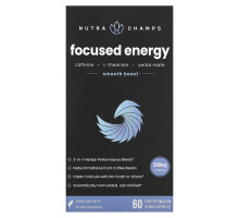 NutraChamps, Focused Energy, 60 Easy-to-Swallow Veggie Capsules